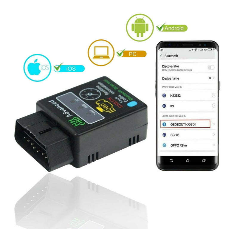 ELM327 OBD2 Bluetooth Car Diagnostic Scanner V1.5 Android/PC/iOS Auto Scan  Tool