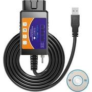 ELM327 OBD2 USB Adapter, ELMconfig Scanner with MS CAN/HS CAN Switch, Car and Light Truck Check Engine Light
