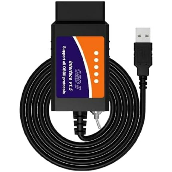 ELM327 OBD2 USB Adapter for Windows, ELMconfig Scanner with MS CAN/HS CAN Switch for Scan F150 F250 Car and Light Truck Check Engine Light, Diagnosis on Windows with V1.5 Chip