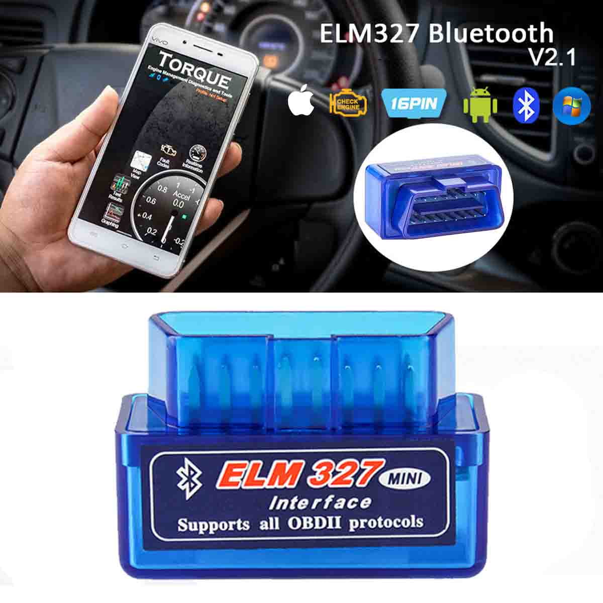 ELM327 OBD2 V2.1 Bluetooth Car Diagnostic Scanner Android Torque Auto Scan  Tool