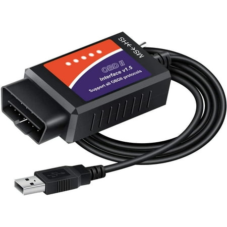 ELM327 USB Adapter OBD2 Scanner for Windows, ELMconfig FoCCCus Diagnostic Scan Tool with MS-Can/HS-Can Switch Ford Lincoln Mazda Mercury Series Vehicles