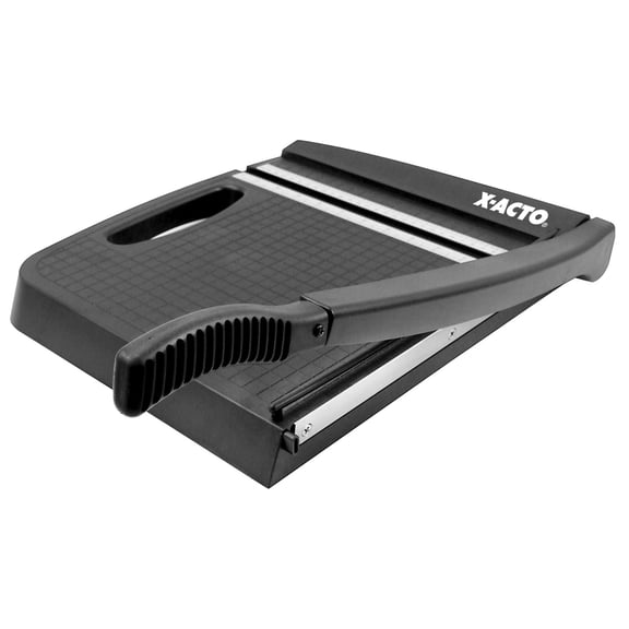ELMERS 12 Inch Desktop Paper Trimmer, Guillotine Blade with Safety Lock, 10 Sheet Capacity, Built-in Handle for Portability, Black