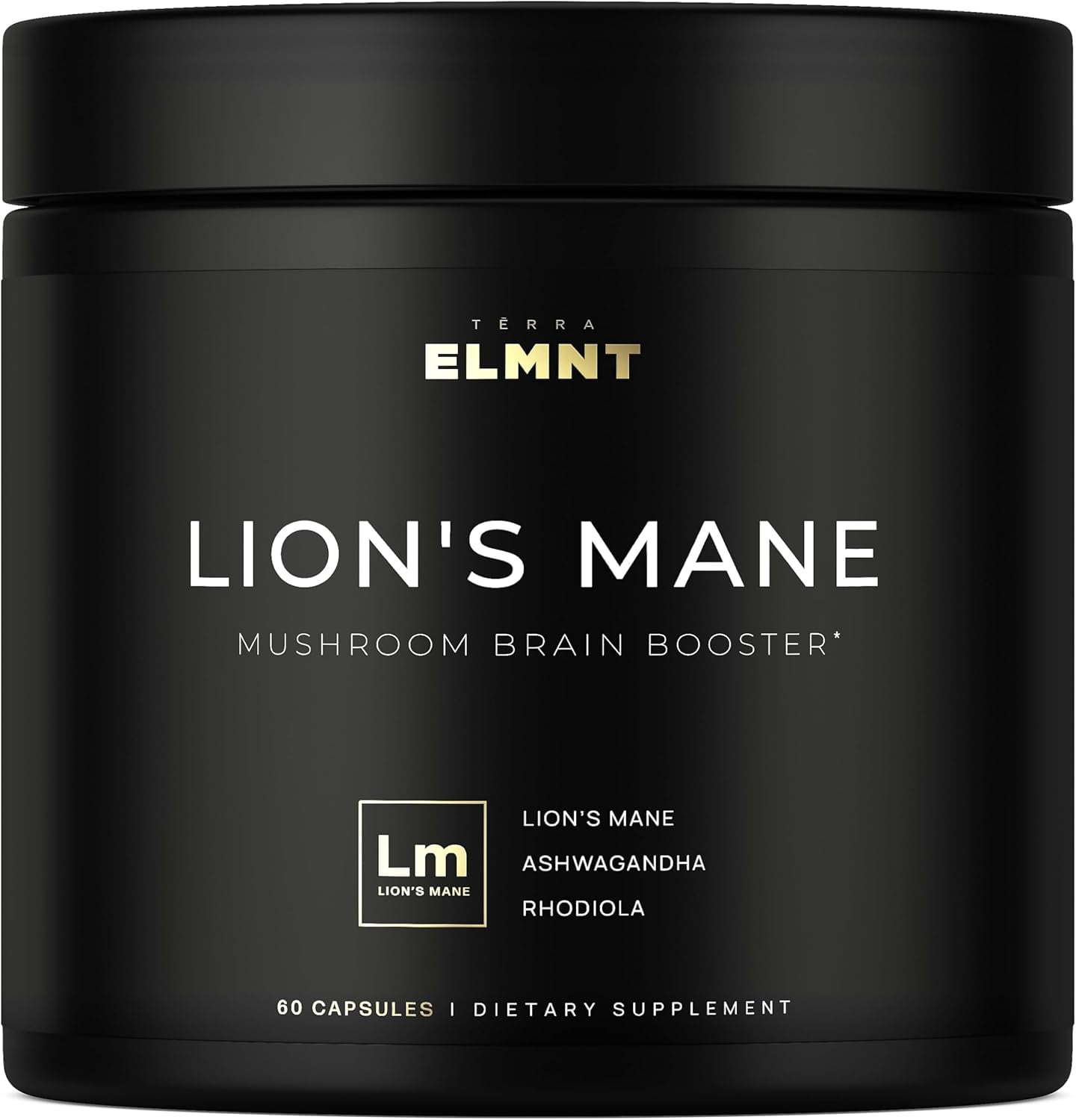 ELMNT 16x Strength Lions Mane Mushroom Supplement Super Nootropic Energy Focus Memory Pills, Unisex