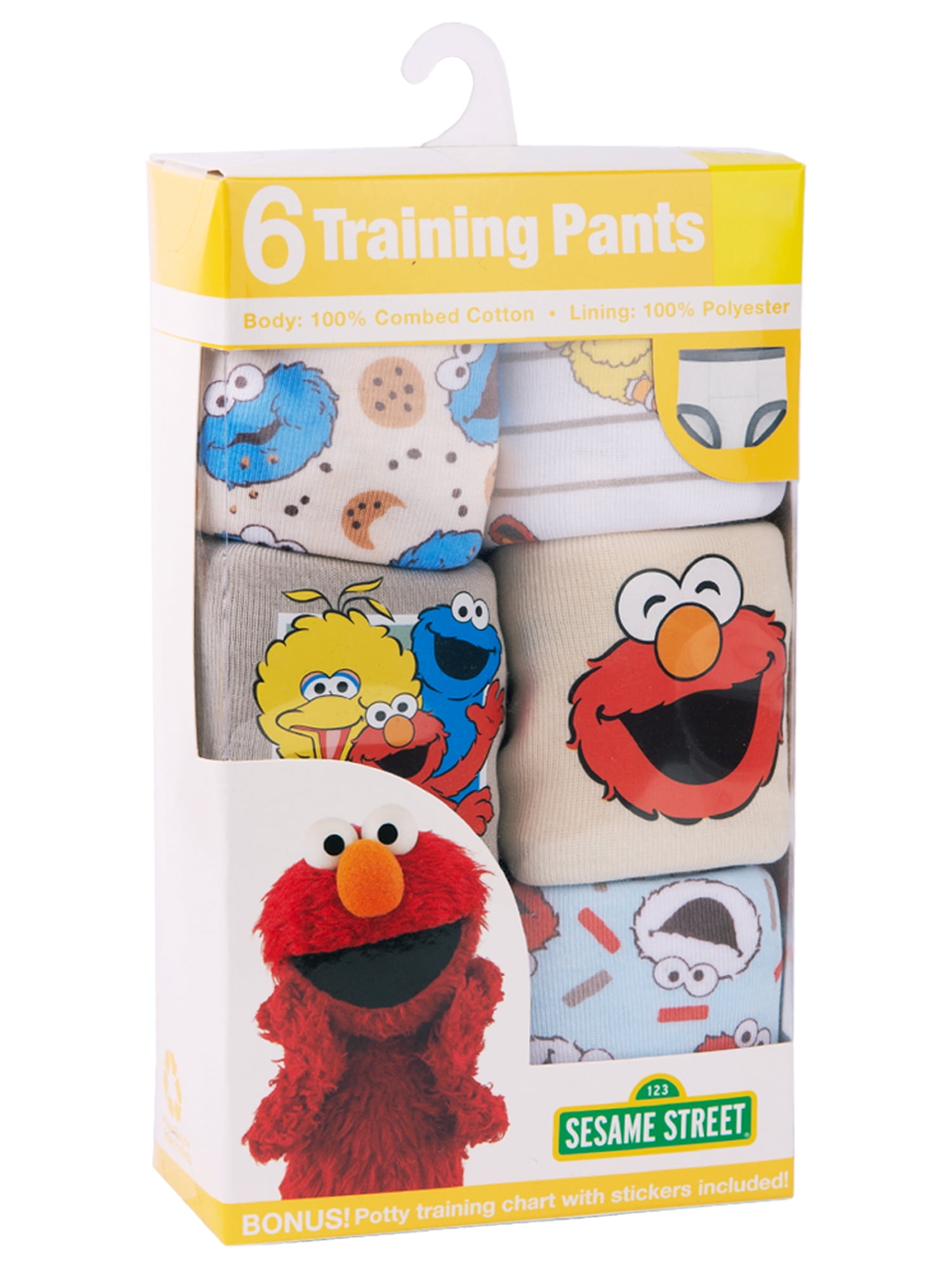 Elmo Character Toddler Girl Training Pants, 6 - Pack, Sizes 2T-3T