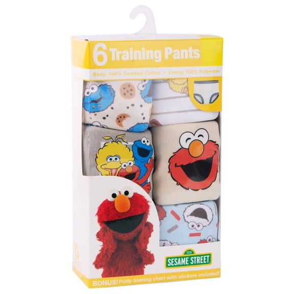 Elmo Character Toddler Girl Training Pants, 6 - Pack, Sizes 2T-3T