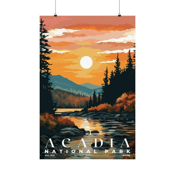 ELNEIT - Acadia National Park Poster, Unframed Matte Paper, S05
