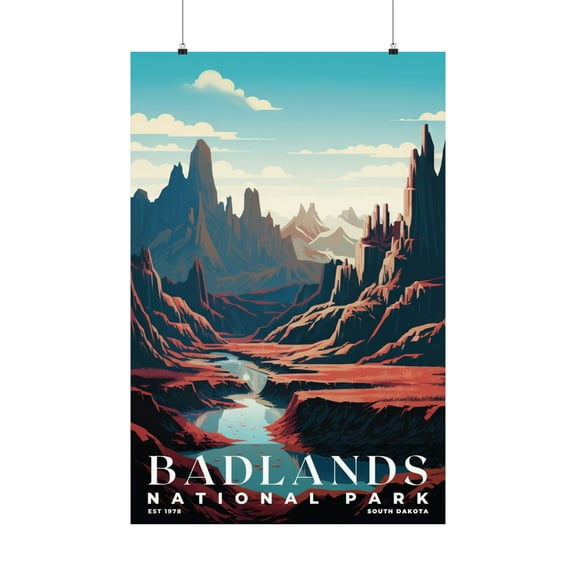 ELNEIT - Badlands National Park Poster, Unframed Matte Paper, S03