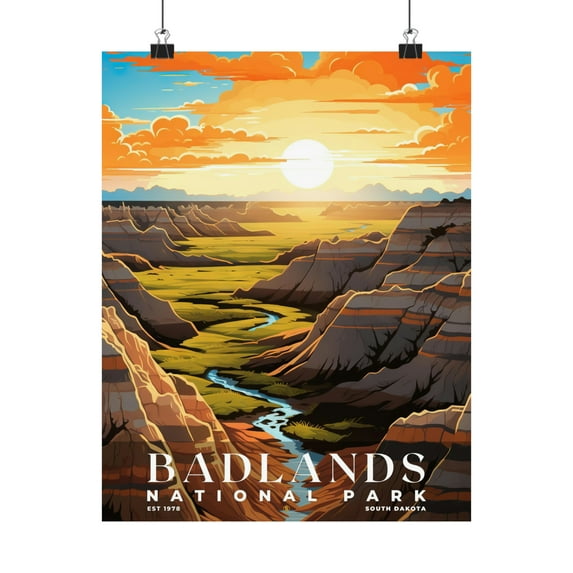 ELNEIT - Badlands National Park Poster, Unframed Matte Paper, S07