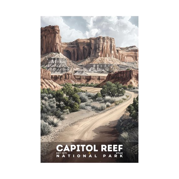 ELNEIT - Capitol Reef National Park Poster, Unframed Matte Paper, S17