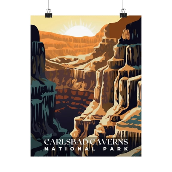 ELNEIT - Carlsbad Caverns National Park Poster, Unframed Matte Paper, S01