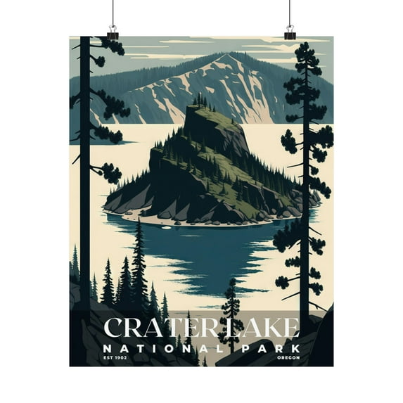 ELNEIT - Crater Lake National Park Poster, Unframed Matte Paper, S03
