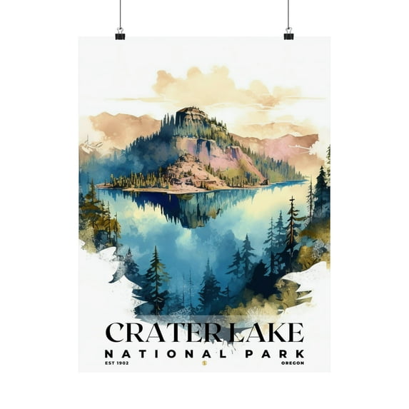 ELNEIT - Crater Lake National Park Poster, Unframed Matte Paper, S04