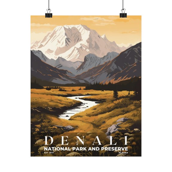 ELNEIT - Denali National Park Poster, Unframed Matte Paper, S03