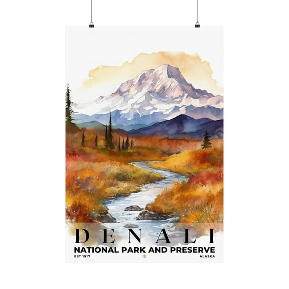 ELNEIT - Denali National Park Poster, Unframed Matte Paper, S04