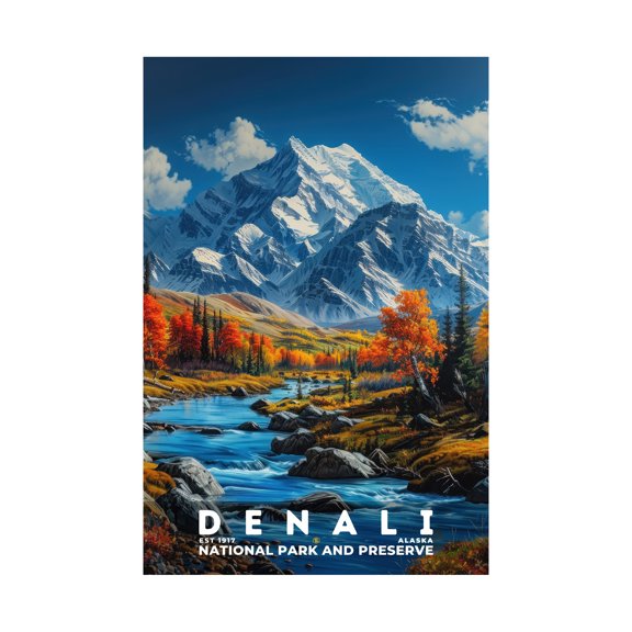 ELNEIT - Denali National Park Poster, Unframed Matte Paper, S16