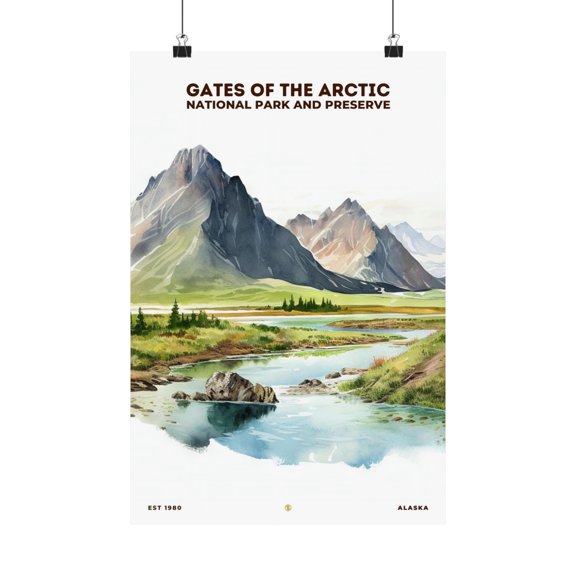 ELNEIT - Gates of the Arctic National Park Poster, Unframed Matte Paper S08