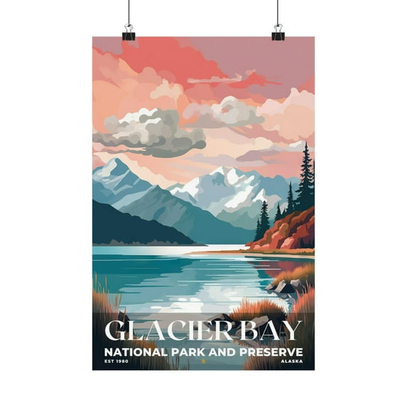 ELNEIT - Glacier Bay National Park Poster, Unframed Matte Paper, S05