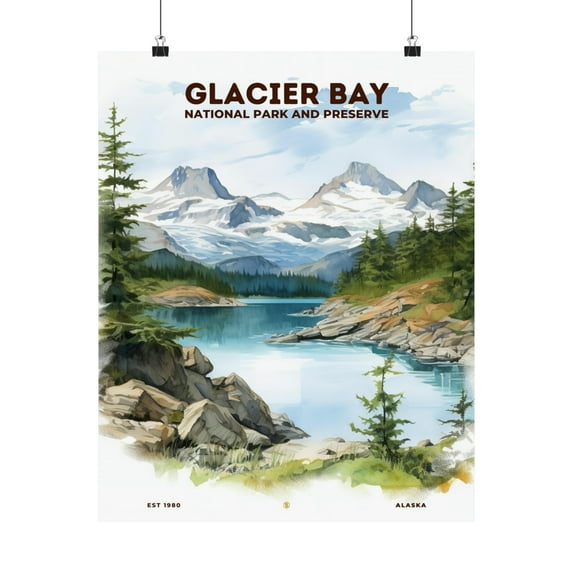 ELNEIT - Glacier Bay National Park Poster, Unframed Matte Paper, S08
