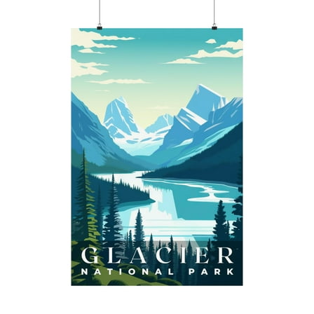 ELNEIT - Glacier National Park Poster, Unframed Matte Paper, S01