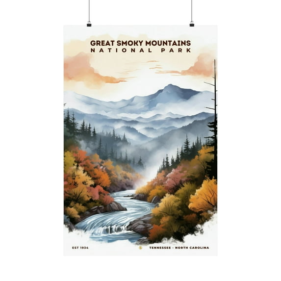 ELNEIT - Great Smoky Mountains National Park Poster, Unframed Matte, S08