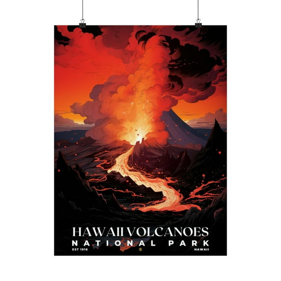 ELNEIT - Hawaii Volcanoes National Park Poster, Unframed Matte Paper, S07