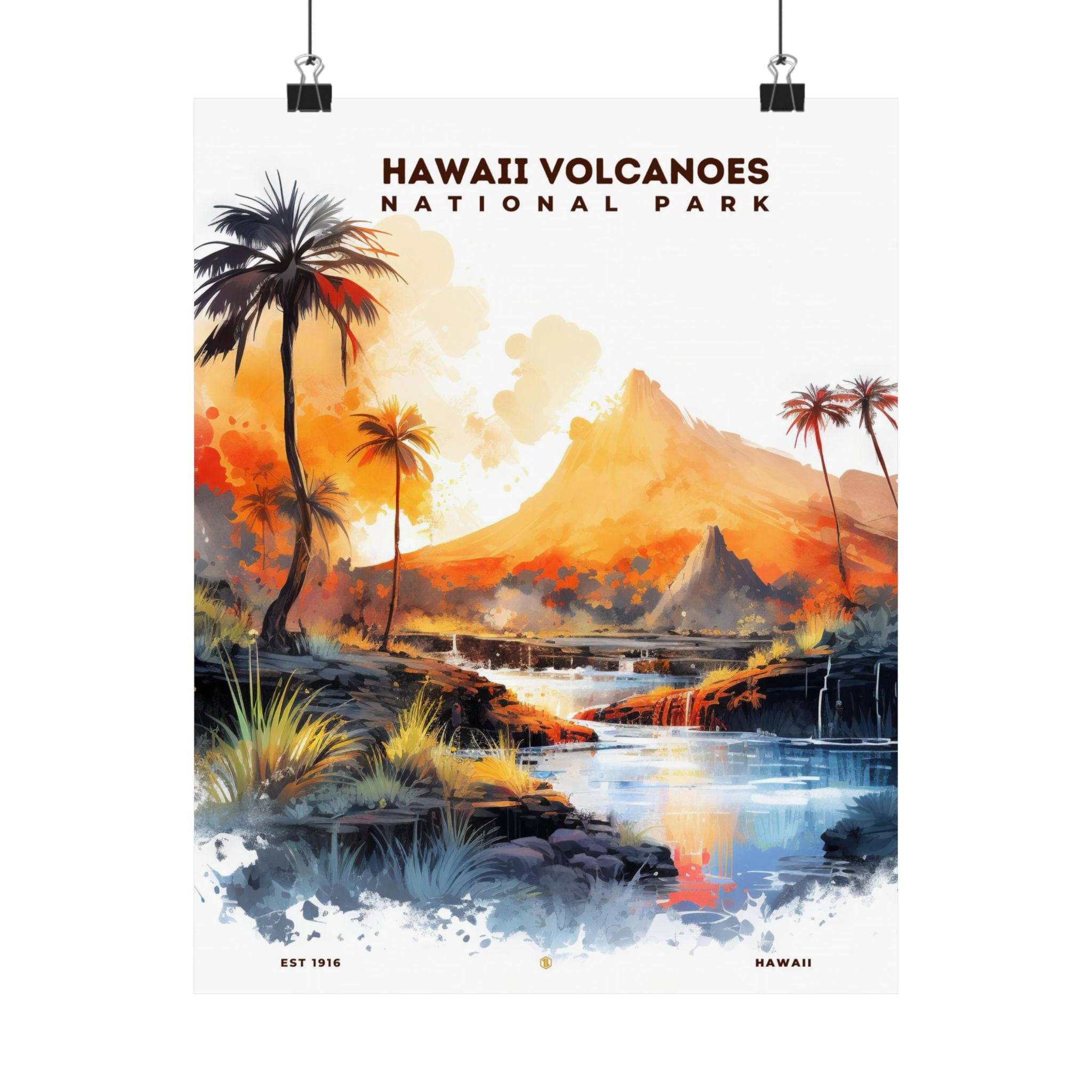 ELNEIT - Hawaii Volcanoes National Park Poster, Unframed Matte Paper ...