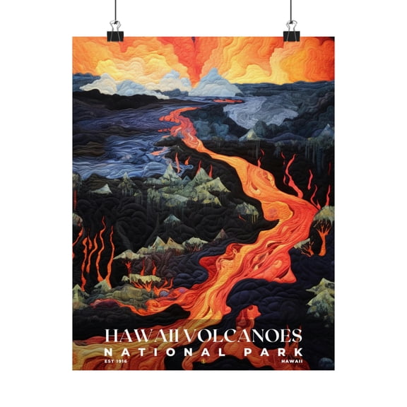 ELNEIT - Hawaii Volcanoes National Park Poster, Unframed Matte Paper, S09