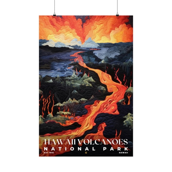 ELNEIT - Hawaii Volcanoes National Park Poster, Unframed Matte Paper, S09
