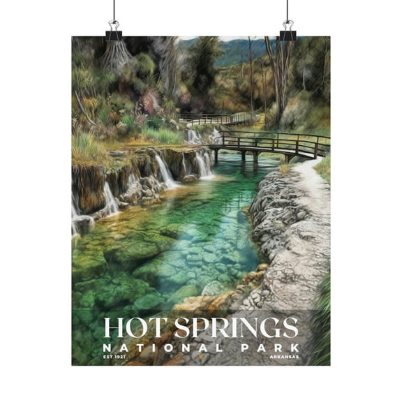 ELNEIT - Hot Springs National Park Poster, Unframed Matte Paper, S02