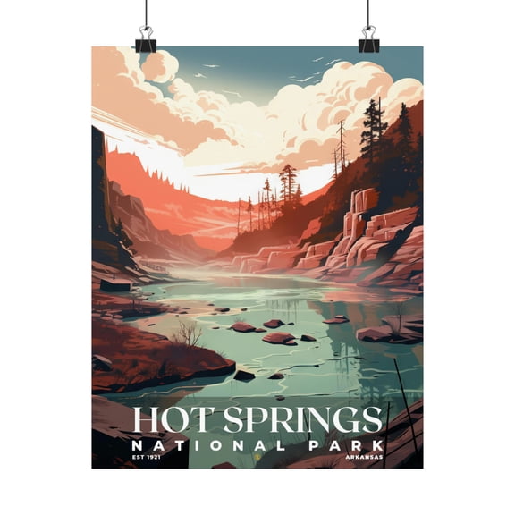 ELNEIT - Hot Springs National Park Poster, Unframed Matte Paper, S07