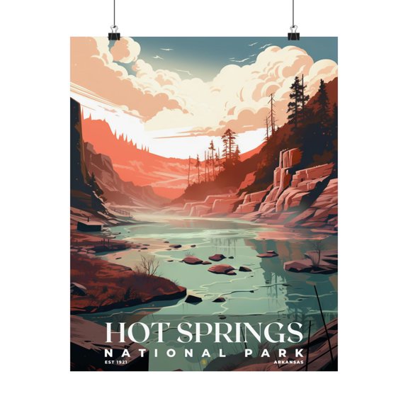 ELNEIT - Hot Springs National Park Poster, Unframed Matte Paper, S07