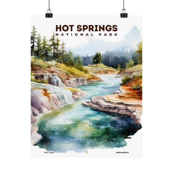 ELNEIT - Hot Springs National Park Poster, Unframed Matte Paper, S08