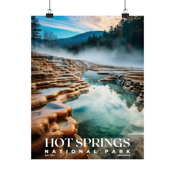 ELNEIT - Hot Springs National Park Poster, Unframed Matte Paper, S10