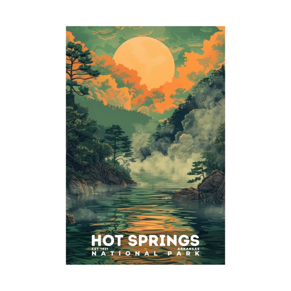 ELNEIT - Hot Springs National Park Poster, Unframed Matte Paper, S11