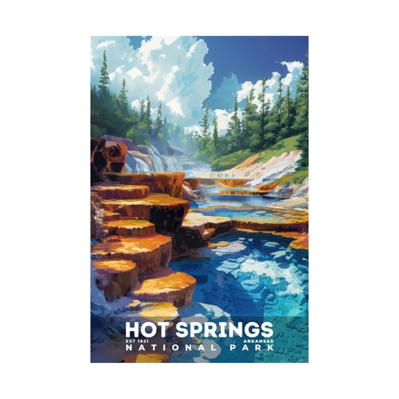 ELNEIT - Hot Springs National Park Poster, Unframed Matte Paper, S13