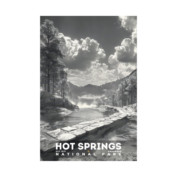 ELNEIT - Hot Springs National Park Poster, Unframed Matte Paper, S15