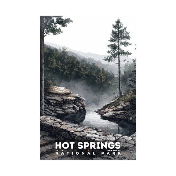 ELNEIT - Hot Springs National Park Poster, Unframed Matte Paper, S17