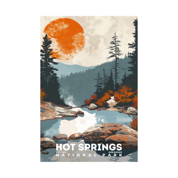 ELNEIT - Hot Springs National Park Poster, Unframed Matte Paper, S20