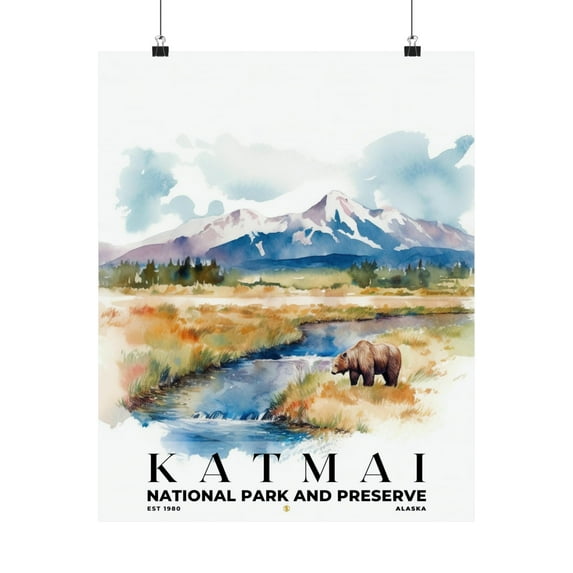 ELNEIT - Katmai National Park Poster, Unframed Matte Paper, S04