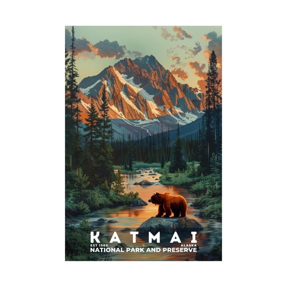 ELNEIT - Katmai National Park Poster, Unframed Matte Paper, S11