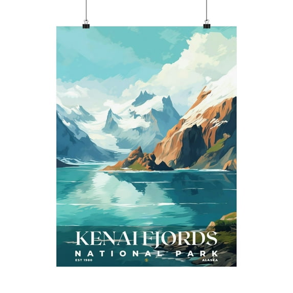 ELNEIT - Kenai Fjords National Park Poster, Unframed Matte Paper, S06