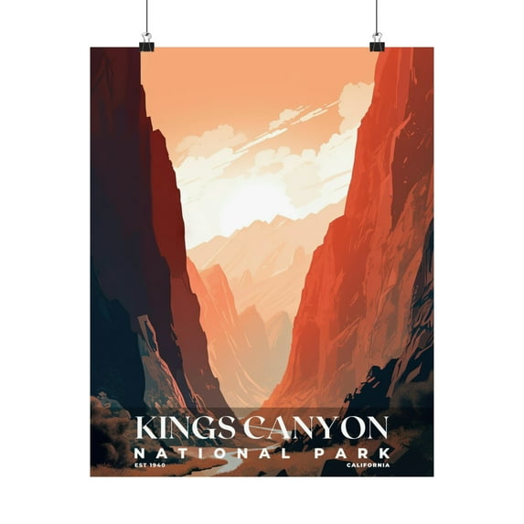 ELNEIT - Kings Canyon National Park Poster, Unframed Matte Paper, S03