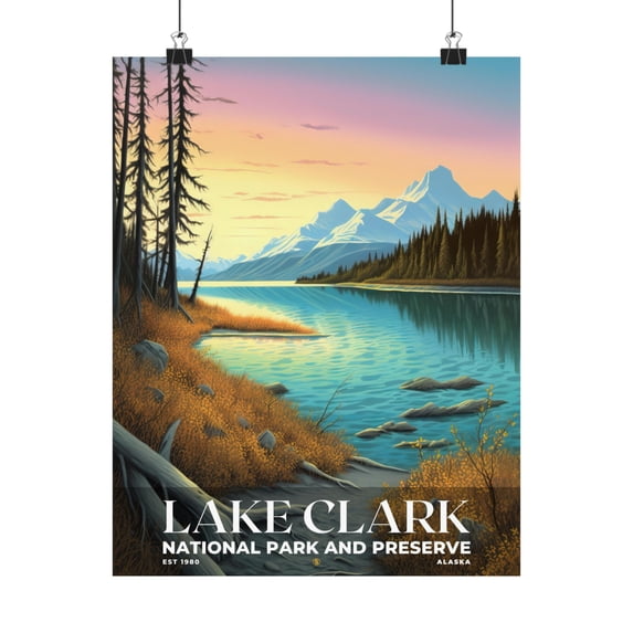 ELNEIT - Lake Clark National Park Poster, Unframed Matte Paper, S02
