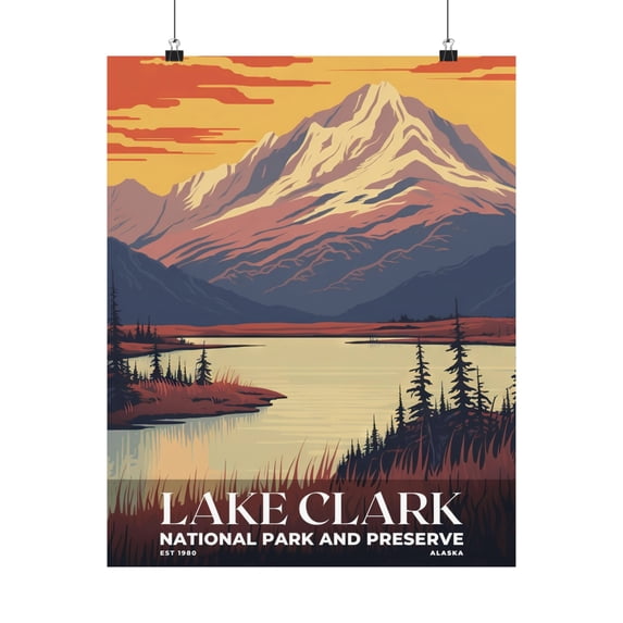 ELNEIT - Lake Clark National Park Poster, Unframed Matte Paper, S03