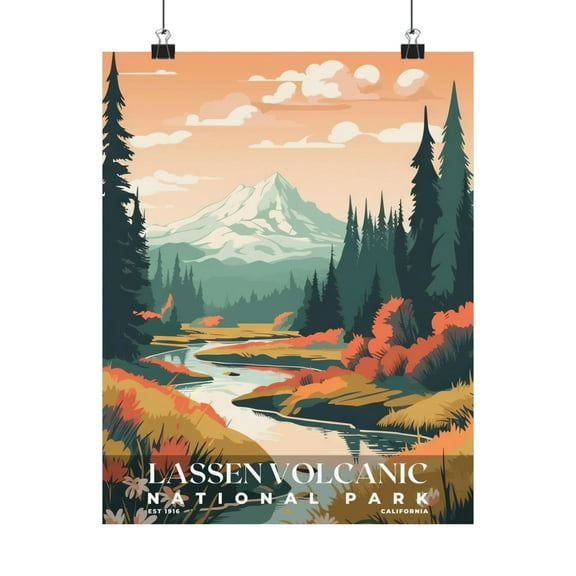 ELNEIT - Lassen Volcanic National Park Poster, Unframed Matte Paper, S05