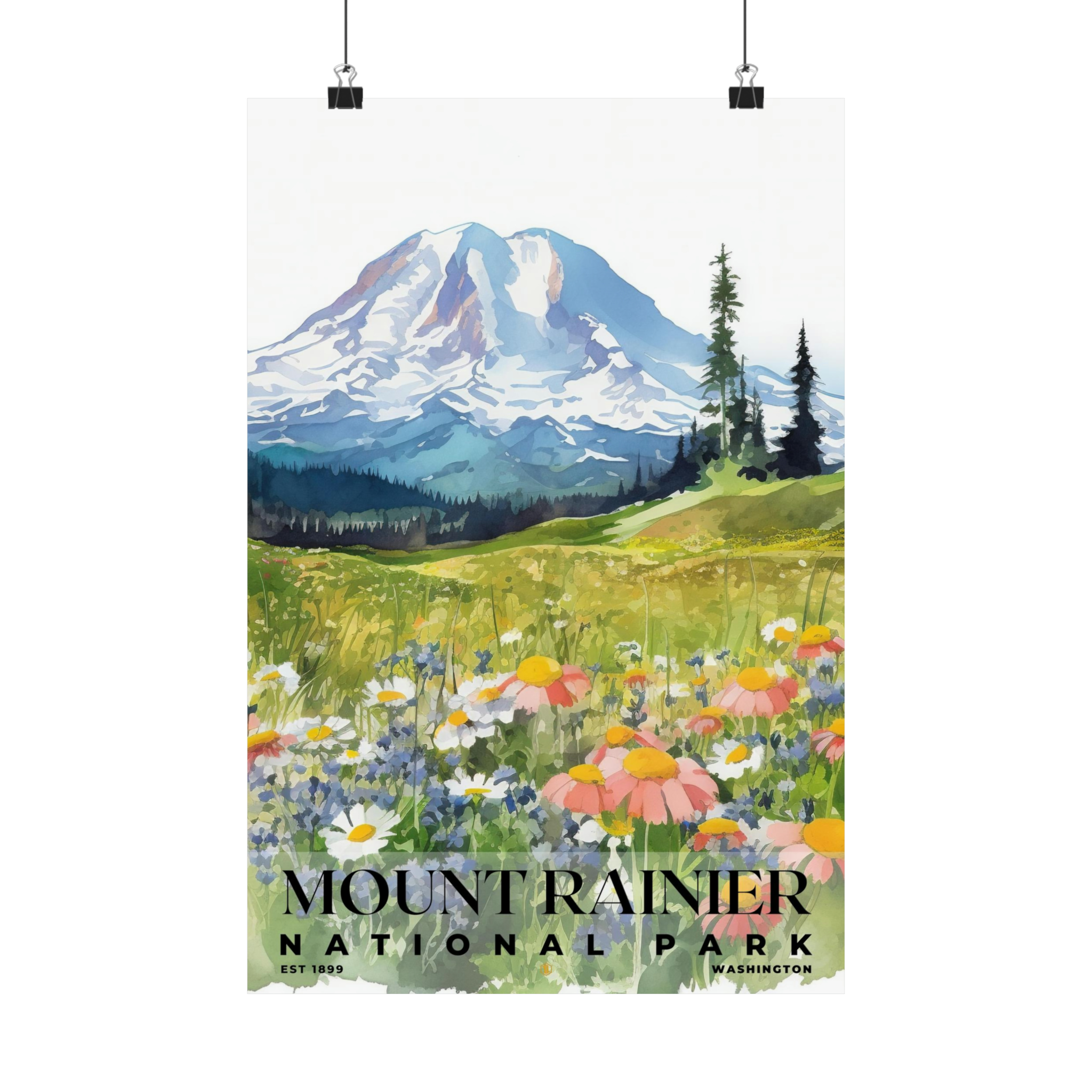 Mount Rainer Poster ELNEIT - Mount Rainier National Park Poster, Unframed Matte Paper, S04 ...