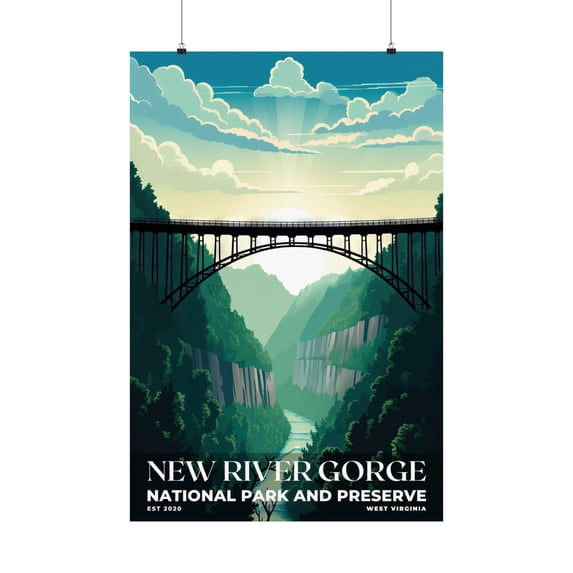 ELNEIT - New River Gorge National Park Poster, Unframed Matte Paper, S03