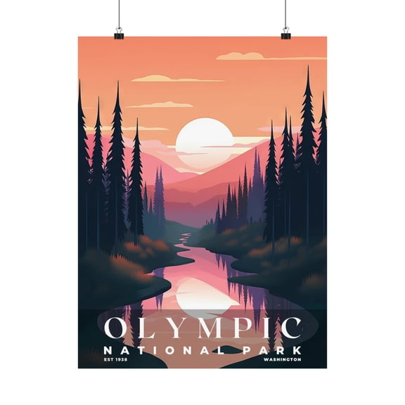 ELNEIT - Olympic National Park Poster, Unframed Matte Paper, S03