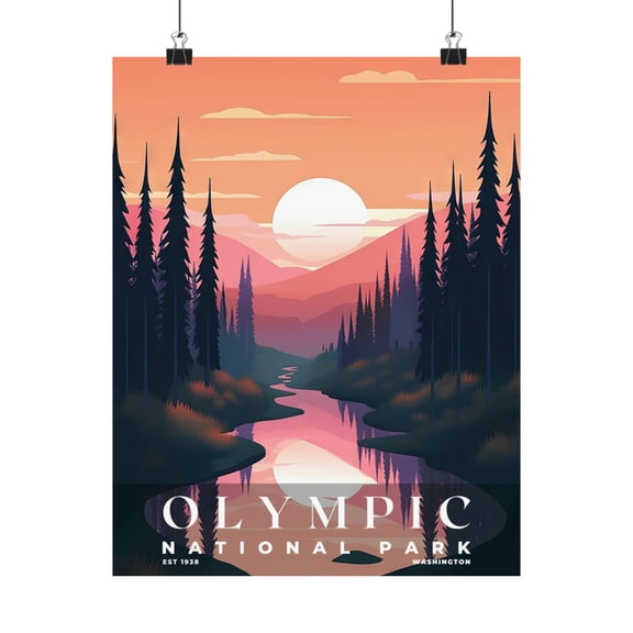 ELNEIT - Olympic National Park Poster, Unframed Matte Paper, S03