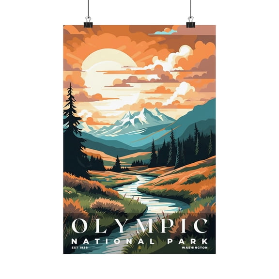 ELNEIT - Olympic National Park Poster, Unframed Matte Paper, S05